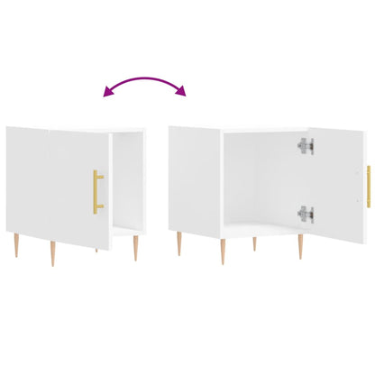 Comodini 2 pz Bianchi 40x40x50 cm in Legno Multistrato - homemem39