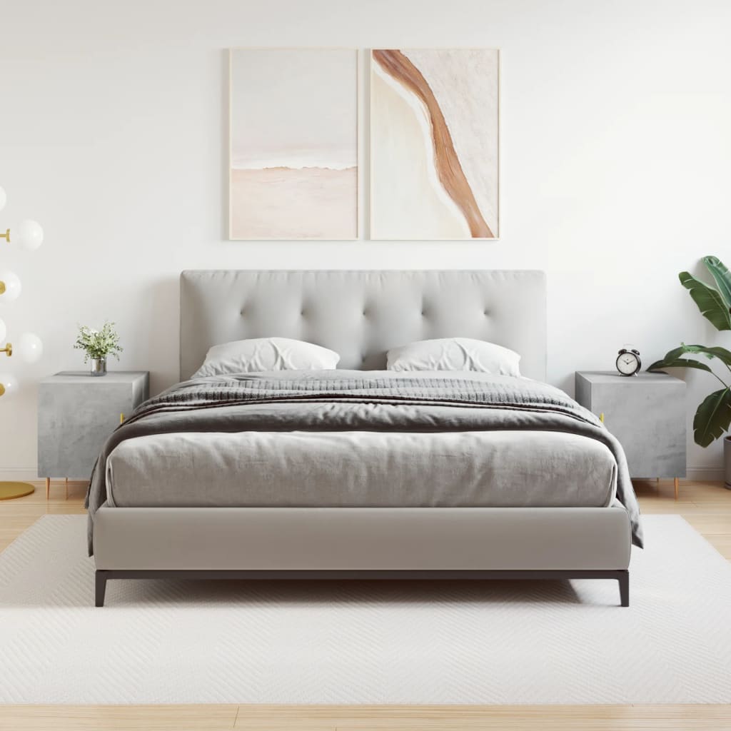 Comodini 2 pz Grigio Cemento 40x40x50 cm in Legno Multistrato - homemem39