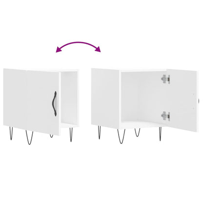 Comodini 2 pz Bianchi 40x40x50 cm in Legno Multistrato - homemem39