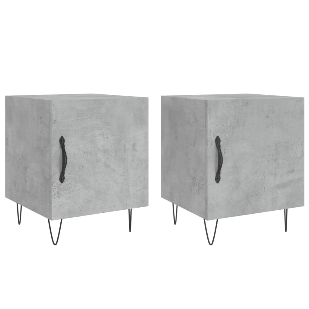 Comodini 2 pz Grigio Cemento 40x40x50 cm in Legno Multistrato - homemem39