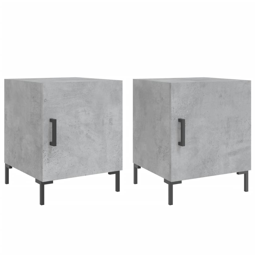 Comodini 2 pz Grigio Cemento 40x40x50 cm in Legno Multistrato - homemem39