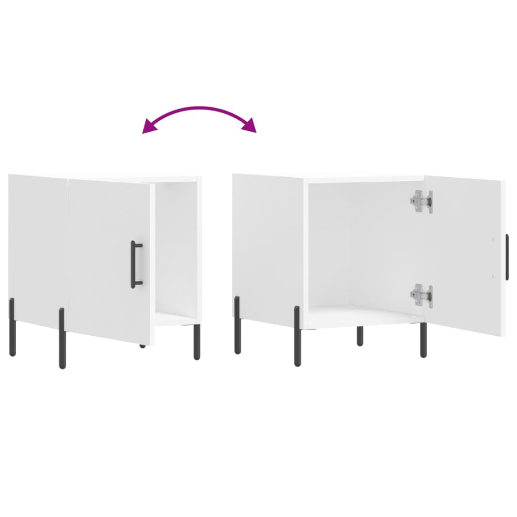 Comodino Bianco 40x40x50 cm in Legno Multistrato - homemem39