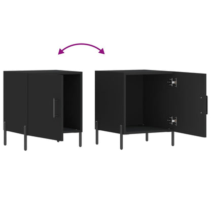 Comodini 2 pz Neri 40x40x50 cm in Legno Multistrato - homemem39