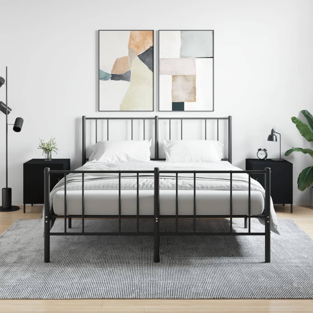 Comodini 2 pz Neri 40x40x50 cm in Legno Multistrato - homemem39