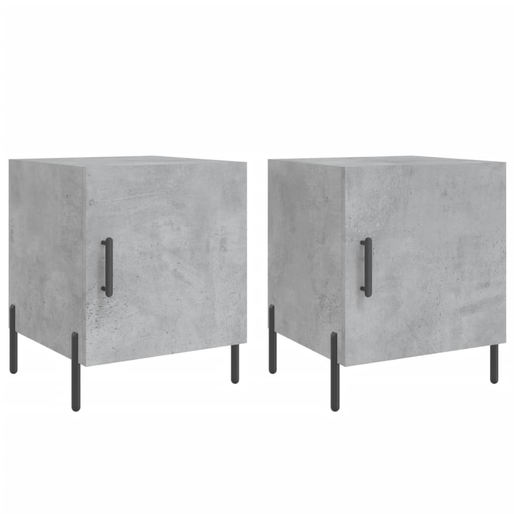 Comodini 2 pz Grigio Cemento 40x40x50 cm in Legno Multistrato - homemem39