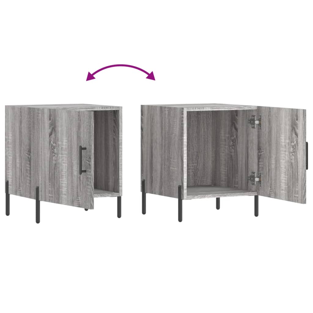 Comodino Grigio Sonoma 40x40x50 cm in Legno Multistrato - homemem39