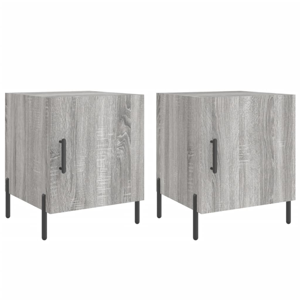 Comodini 2 pz Grigio Sonoma 40x40x50 cm in Legno Multistrato - homemem39