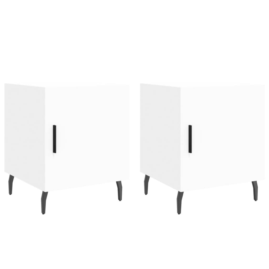 Comodini 2 pz Bianchi 40x40x50 cm in Legno Multistrato - homemem39