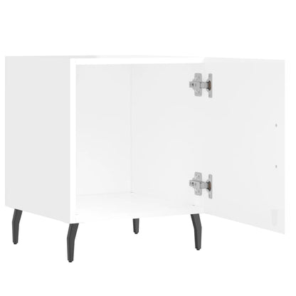 Comodini 2 pz Bianco Lucido 40x40x50 cm in Legno Multistrato - homemem39