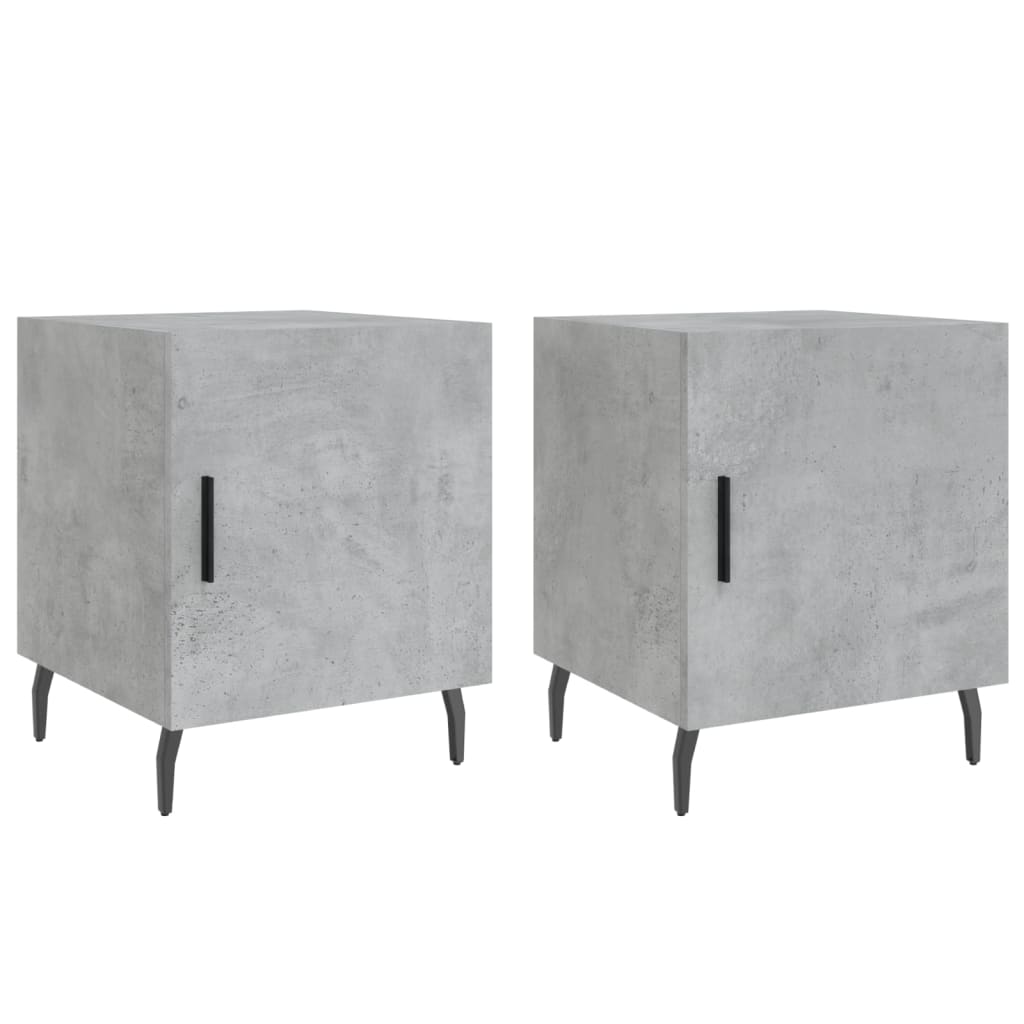 Comodini 2 pz Grigio Cemento 40x40x50 cm in Legno Multistrato - homemem39
