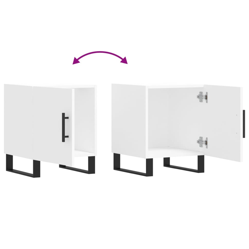 Comodini 2 pz Bianchi 40x40x50 cm in Legno Multistrato - homemem39