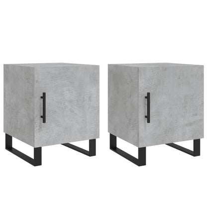 Comodini 2 pz Grigio Cemento 40x40x50 cm in Legno Multistrato - homemem39