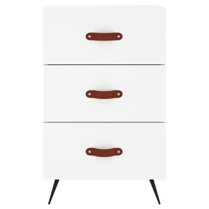 Comodino Bianco 40x40x66 cm in Legno Multistrato - homemem39