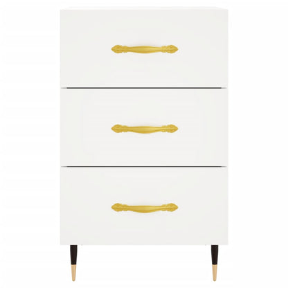 Comodino Bianco 40x40x66 cm in Legno Multistrato