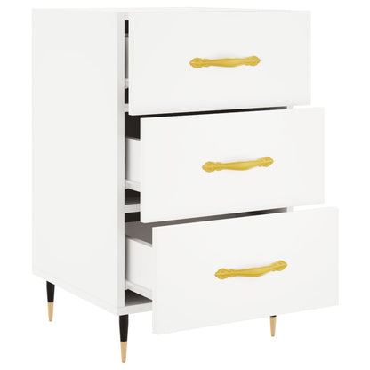 Comodino Bianco 40x40x66 cm in Legno Multistrato