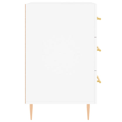 Comodino Bianco 40x40x66 cm in Legno Multistrato