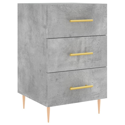 Comodino Grigio Cemento 40x40x66 cm in Legno Multistrato