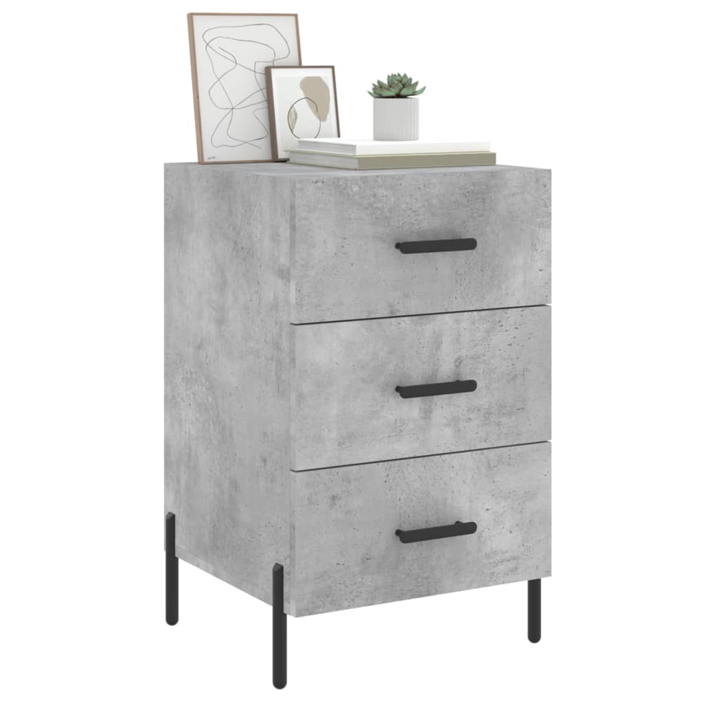 Comodino Grigio Cemento 40x40x66 cm in Legno Multistrato - homemem39