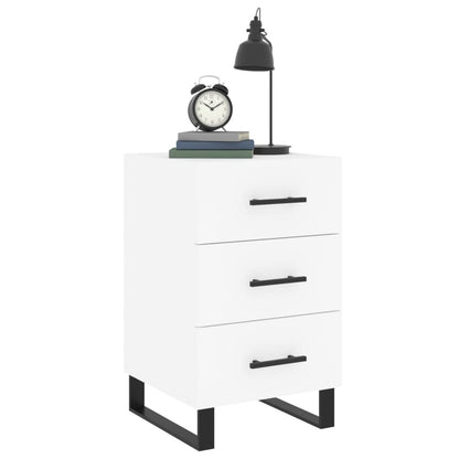 Comodino Bianco 40x40x66 cm in Legno Multistrato