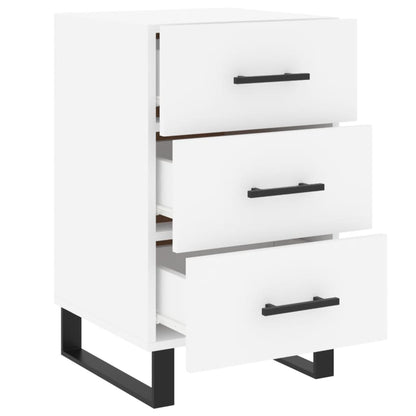 Comodino Bianco 40x40x66 cm in Legno Multistrato