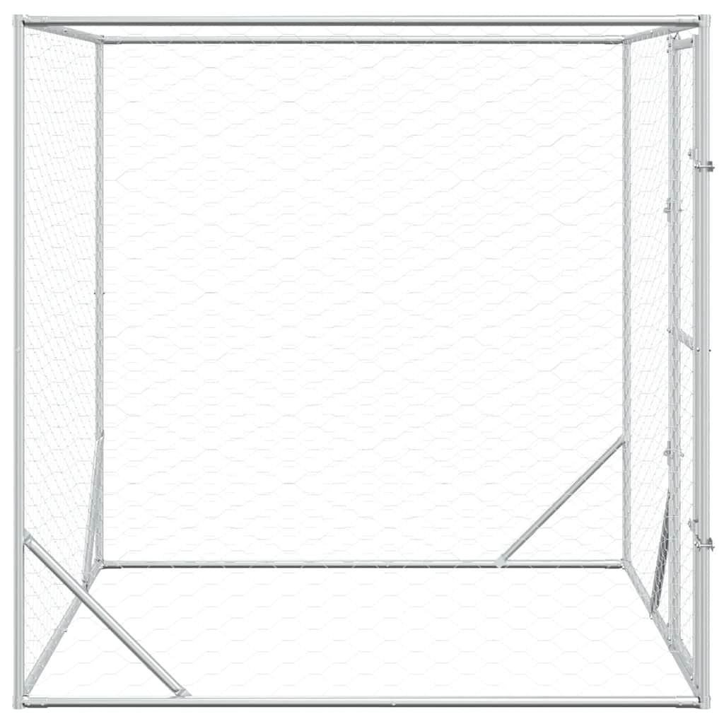 Cuccia per Cani da Esterno Argento 2x2x2 m Acciaio Zincato | homemem39