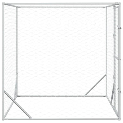 Cuccia per Cani da Esterno Argento 2x2x2 m Acciaio Zincato | homemem39