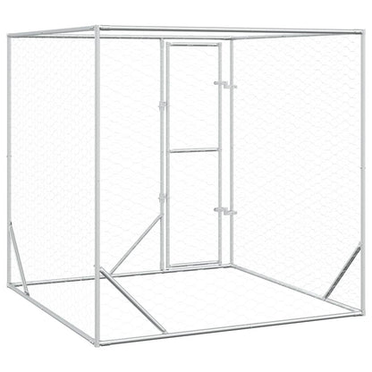 Cuccia per Cani da Esterno Argento 2x2x2 m Acciaio Zincato | homemem39