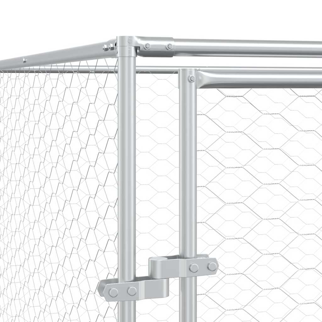 Cuccia per Cani da Esterno Argento 2x2x2 m Acciaio Zincato | homemem39