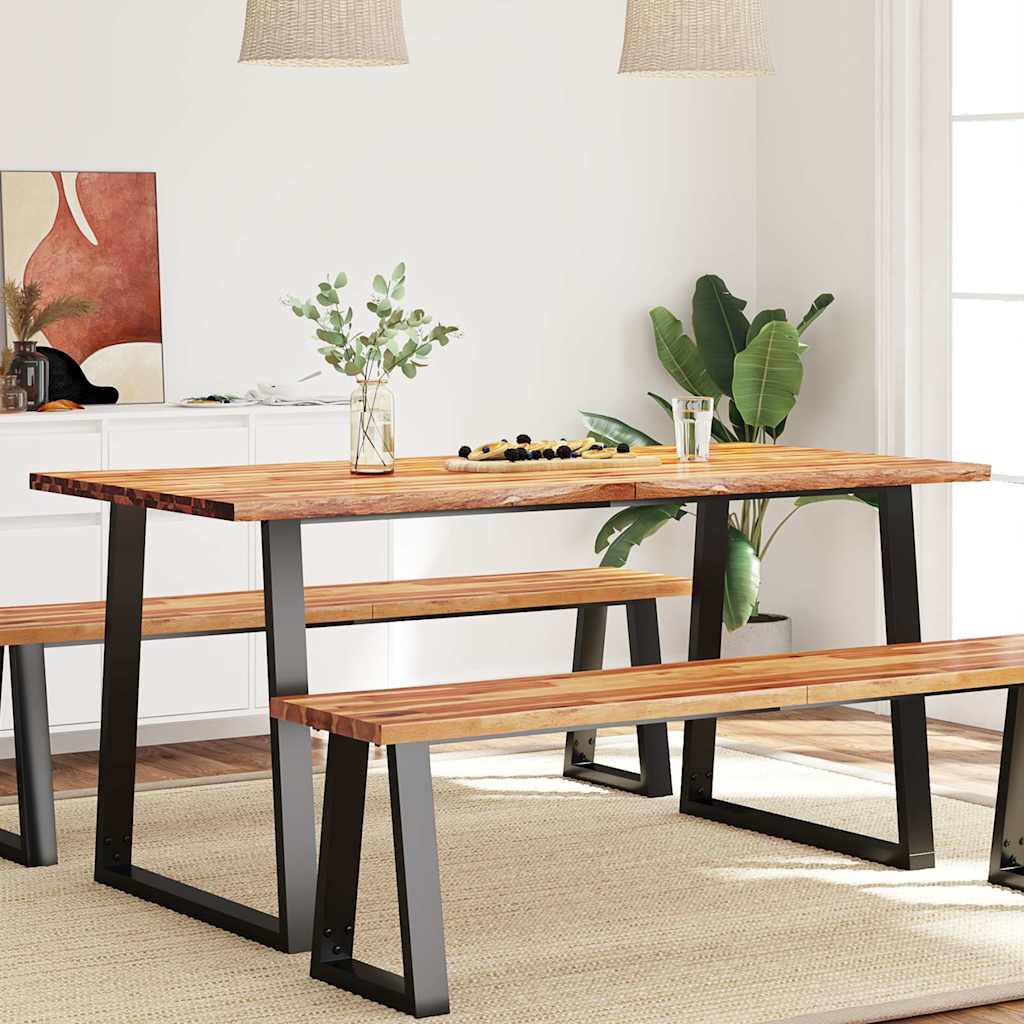 Tavolo da Pranzo Bordi Vivi 160x80x75 cm Legno Massello Acacia | homemem39