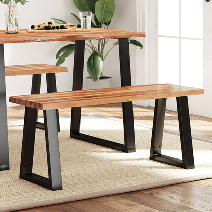 Panca con Bordi Vivi 110 cm in Legno Massello di Acacia | homemem39