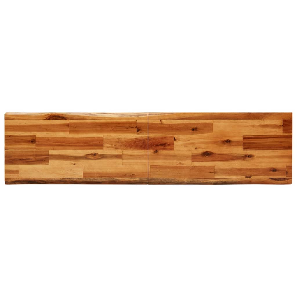 Panca con Bordi Vivi 140 cm in Legno Massello di Acacia | homemem39