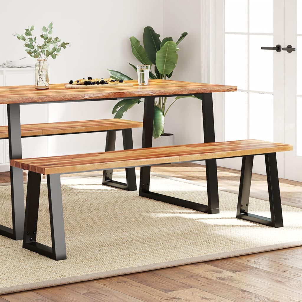Panca con Bordi Vivi 160 cm in Legno Massello di Acacia | homemem39