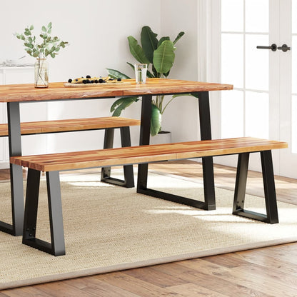 Panca con Bordi Vivi 160 cm in Legno Massello di Acacia | homemem39