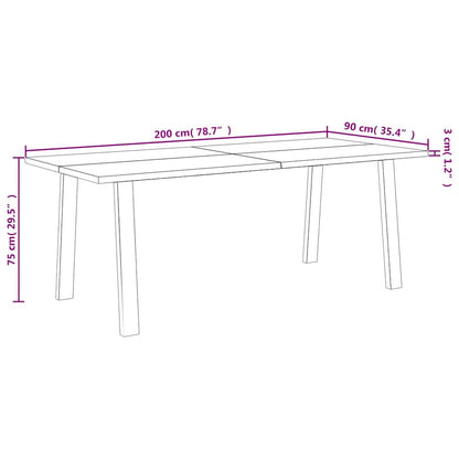 Tavolo da Pranzo 200x90x75 cm in Legno Massello di Acacia | homemem39