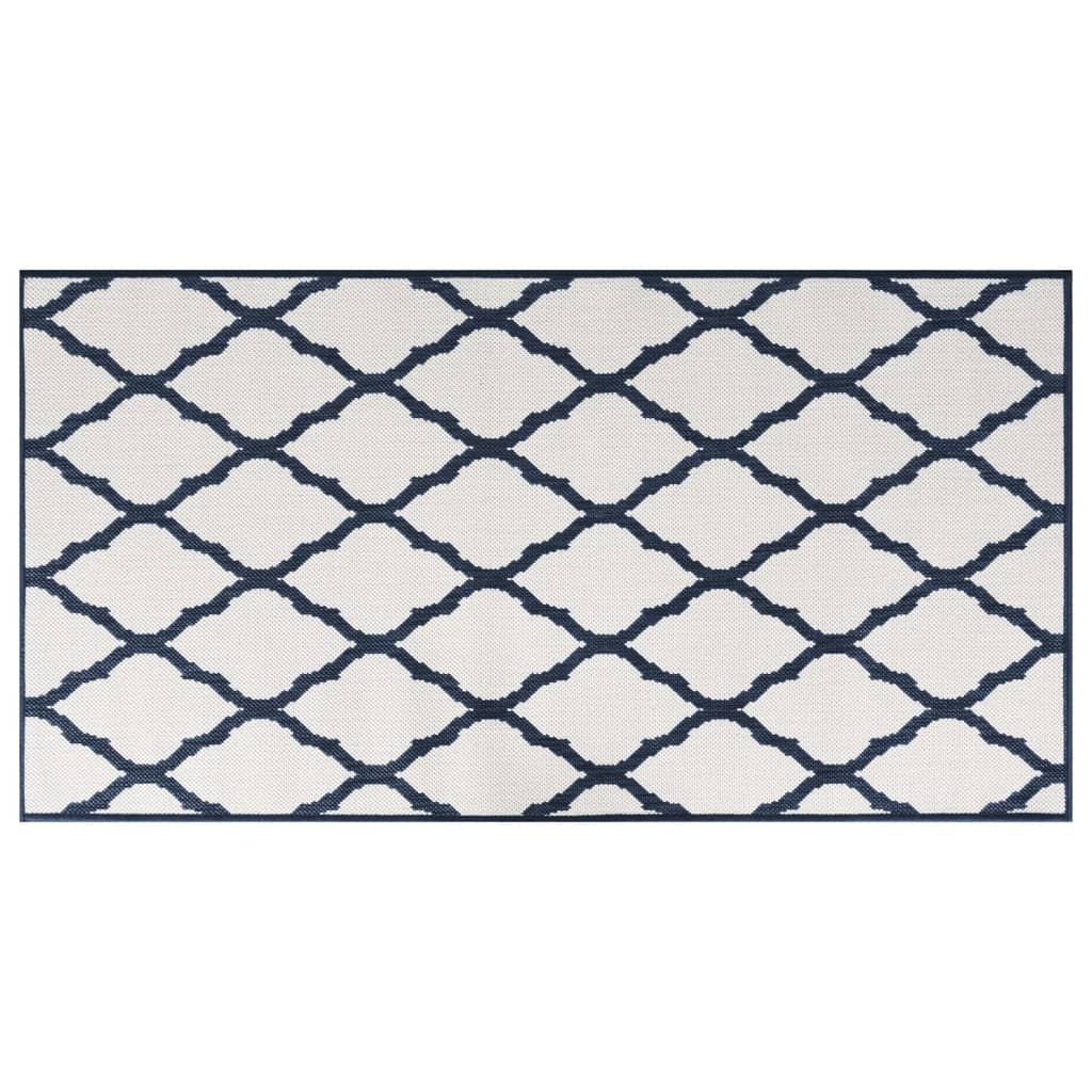Tappeto da Esterno Navy e Bianco 80x150 cm Design Reversibile - homemem39
