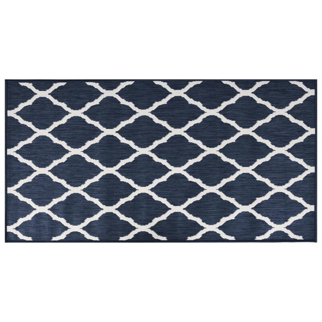 Tappeto da Esterno Navy e Bianco 80x150 cm Design Reversibile - homemem39