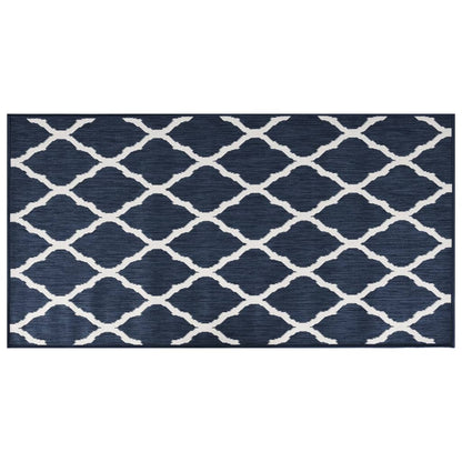 Tappeto da Esterno Navy e Bianco 80x150 cm Design Reversibile - homemem39