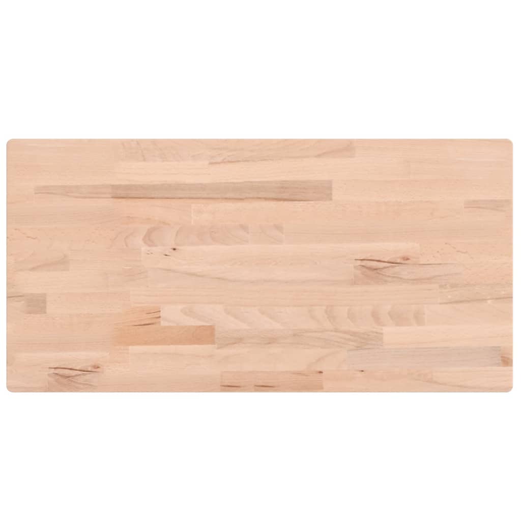 Piano Tavolo 100x50x1,5cm Rettangolare Legno Massello Faggio - homemem39