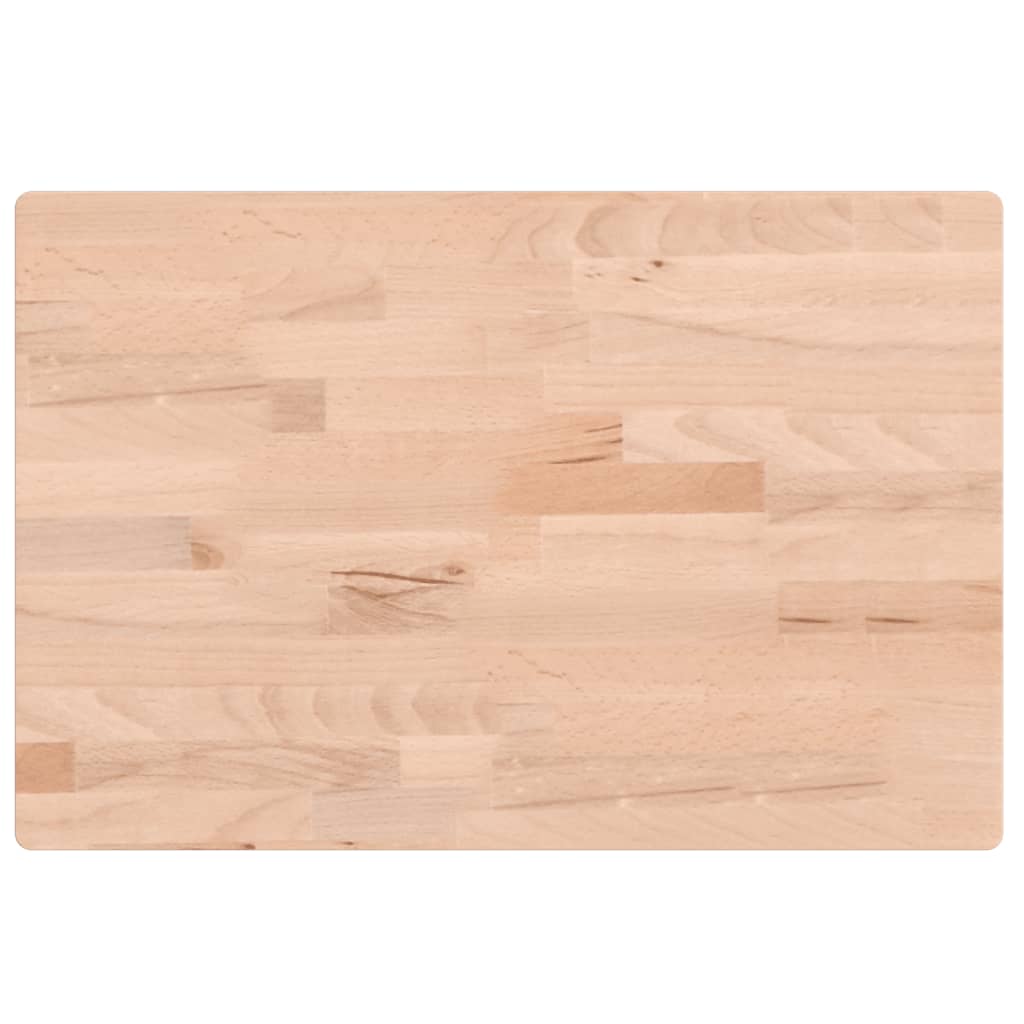 Piano Tavolo 60x40x4cm Rettangolare Legno Massello di Faggio