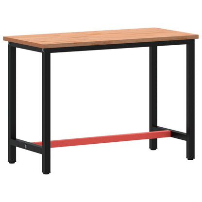 Banco da Lavoro 115x55x81,5 cm Legno Massello Faggio e Metallo - homemem39