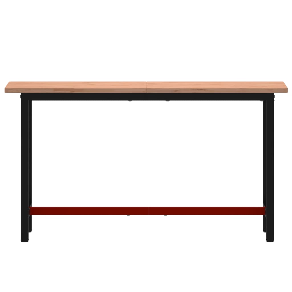 Banco da Lavoro 150x55x81,5 cm Legno Massello Faggio e Metallo - homemem39