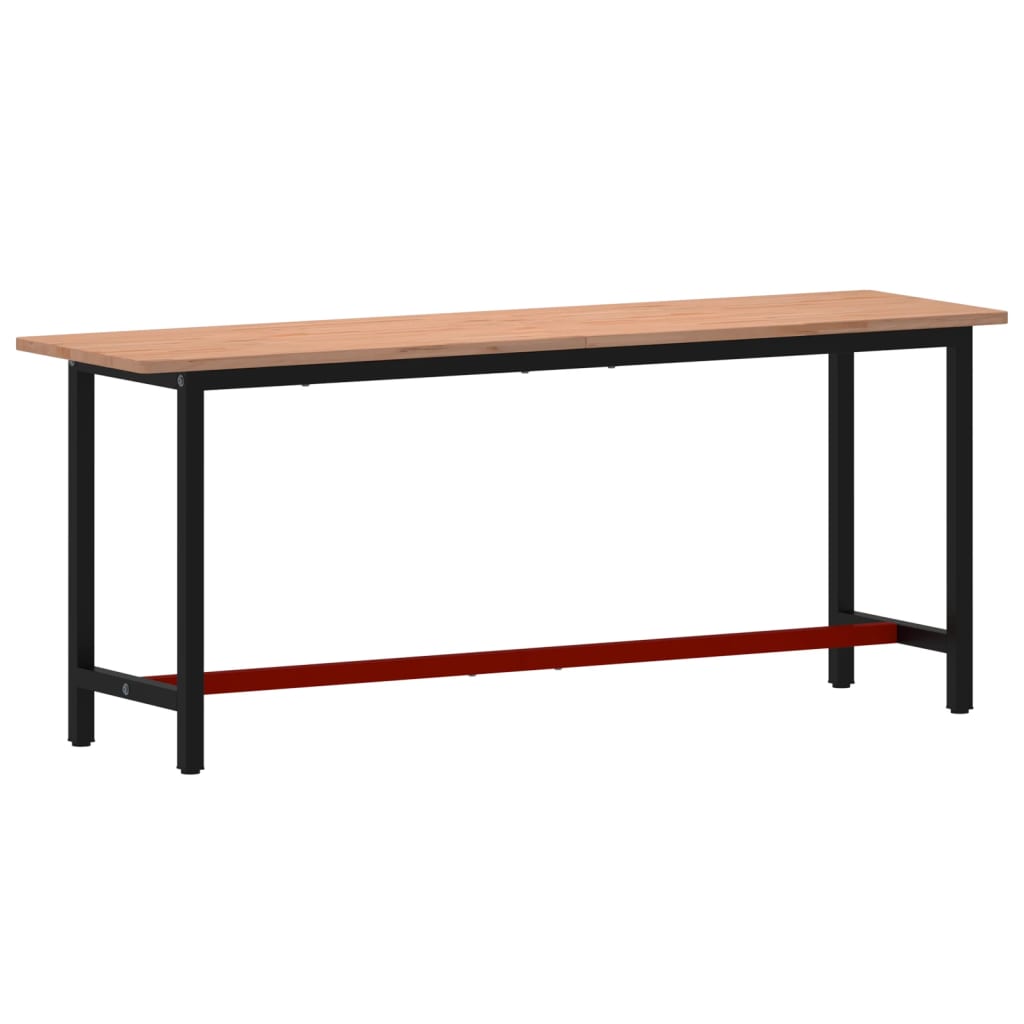 Banco da Lavoro 200x55x81,5 cm Legno Massello Faggio e Metallo - homemem39