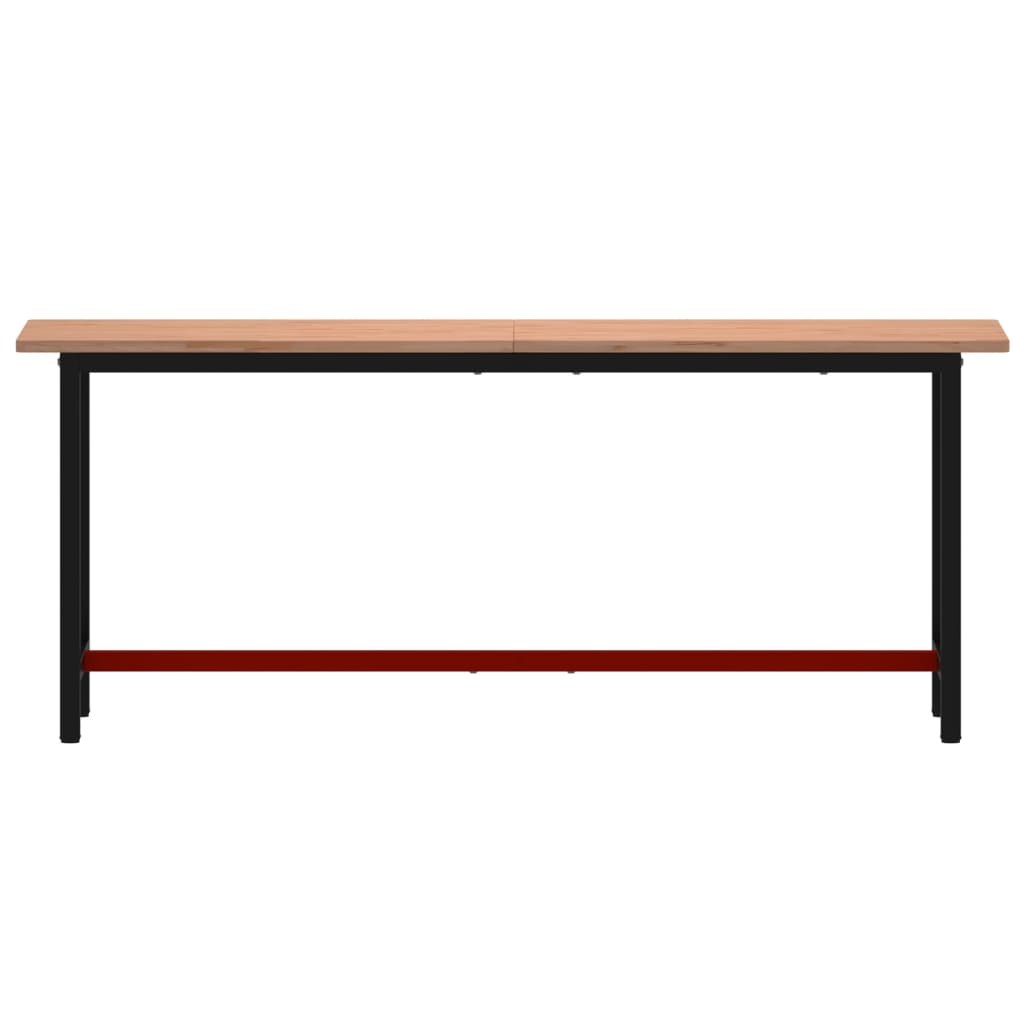 Banco da Lavoro 200x55x81,5 cm Legno Massello Faggio e Metallo - homemem39