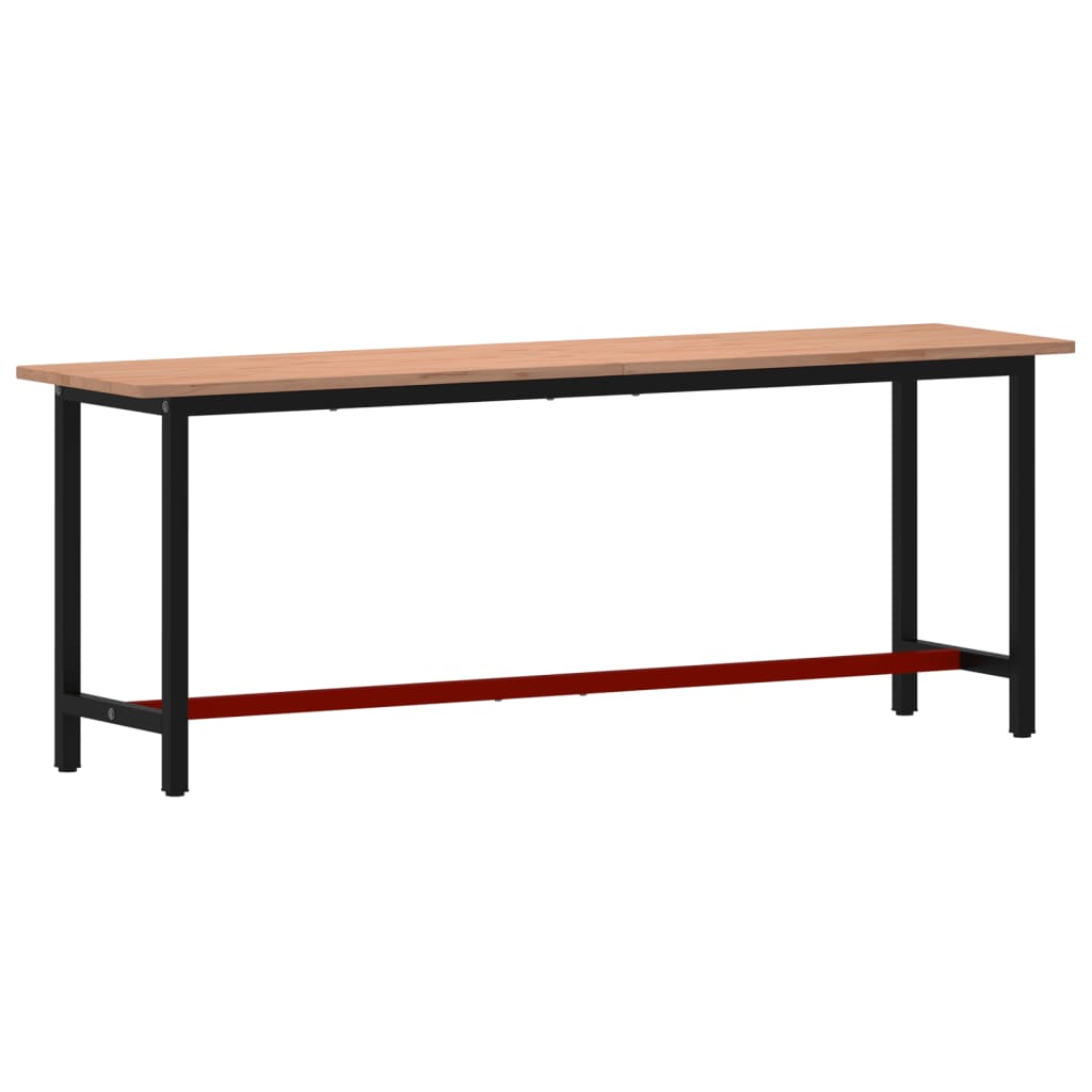 Banco da Lavoro 220x55x81,5 cm Legno Massello Faggio e Metallo