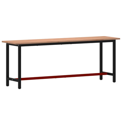Banco da Lavoro 220x55x81,5 cm Legno Massello Faggio e Metallo