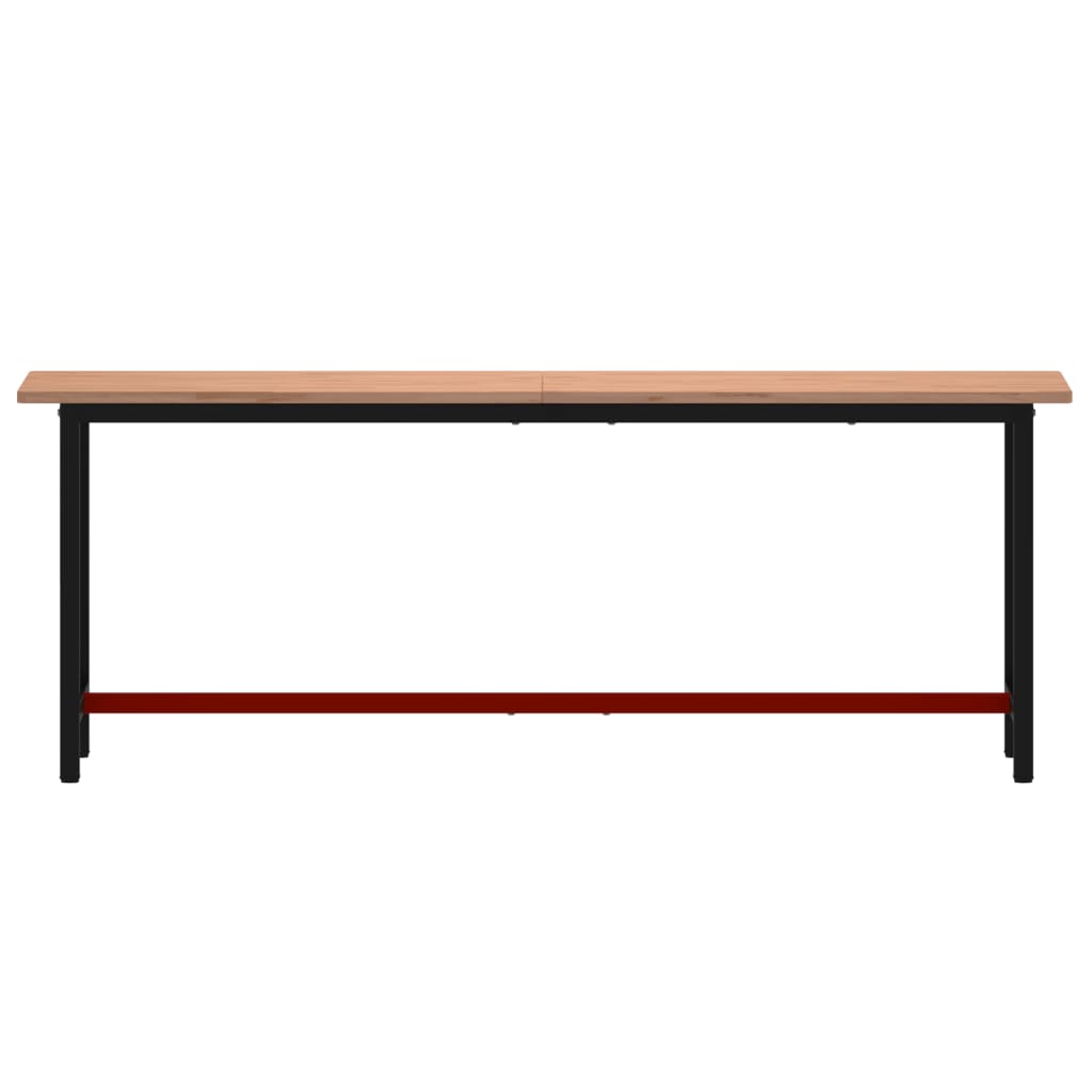Banco da Lavoro 220x55x81,5 cm Legno Massello Faggio e Metallo