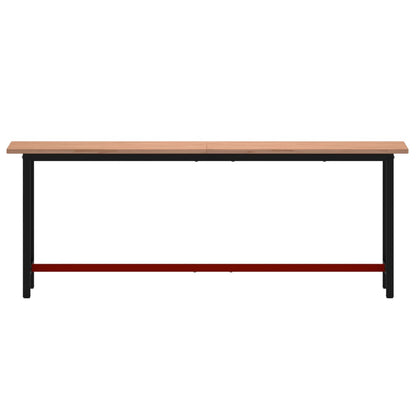 Banco da Lavoro 220x55x81,5 cm Legno Massello Faggio e Metallo