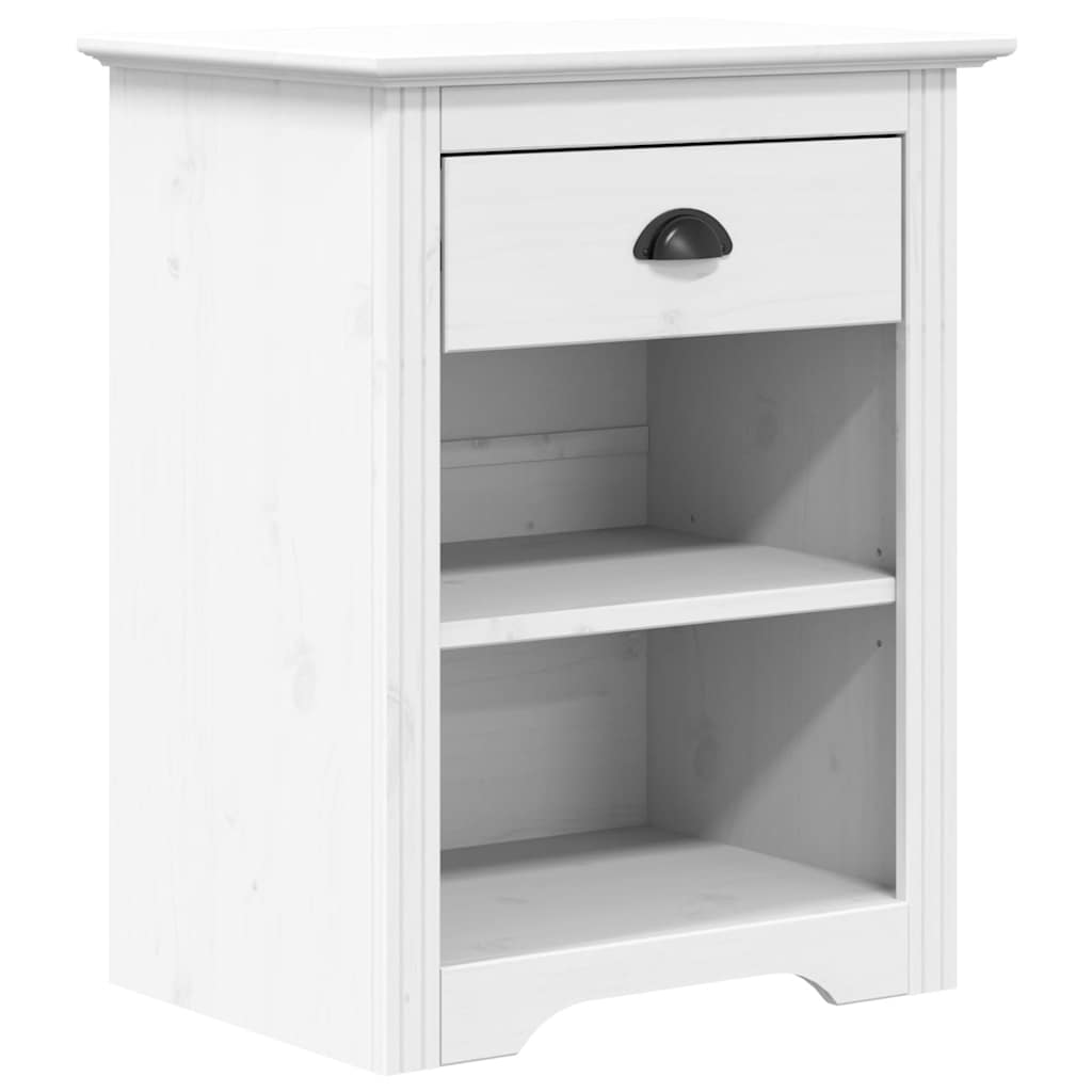 Comodino BODO 53x38,5x67 cm in Legno Massello di Pino Bianco | homemem39