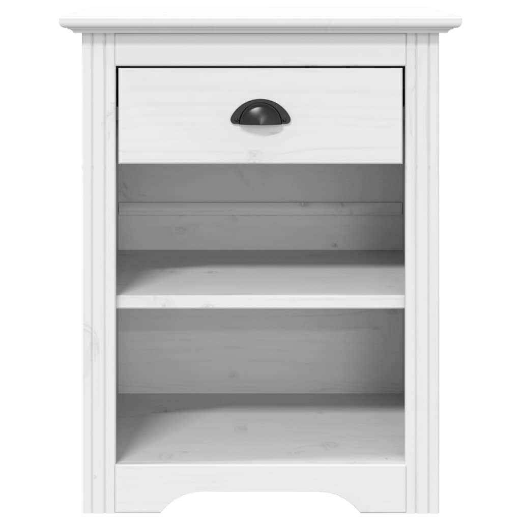 Comodino BODO 53x38,5x67 cm in Legno Massello di Pino Bianco | homemem39