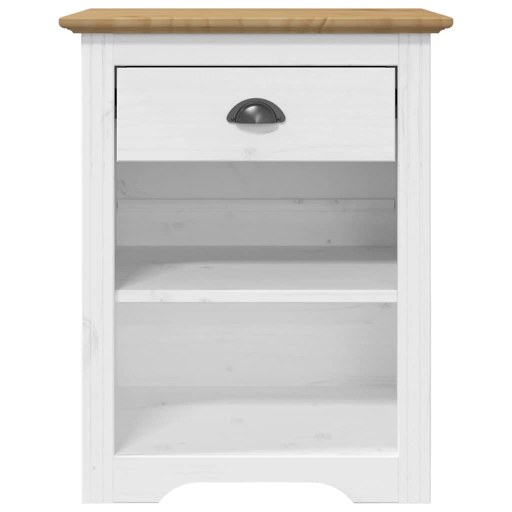 Comodino BODO 53x38,5x67 cm in Legno Massello di Pino Marrone | homemem39